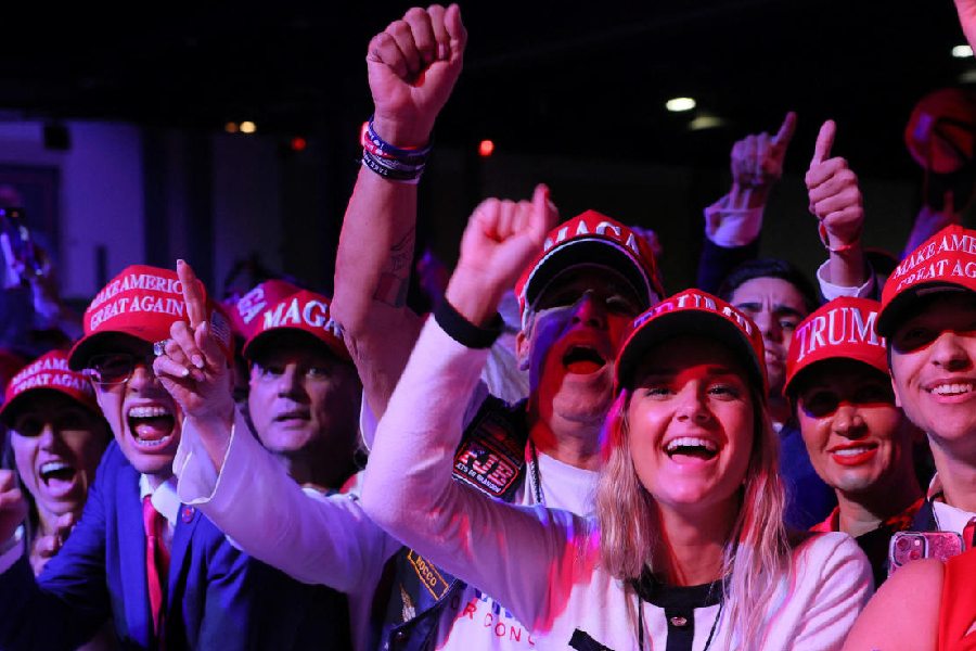  Trump supporters in high spirits, in Palm Beach County Convention Center, in West Palm Beach, Florida, U.S. Reuters