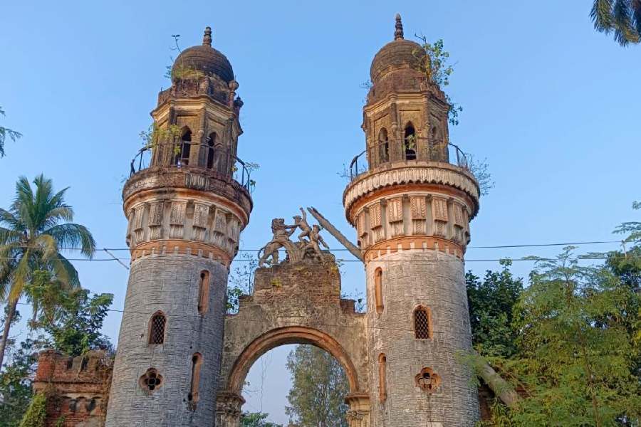 The entrance of Gaine's garden in Dhanyakuri village.
