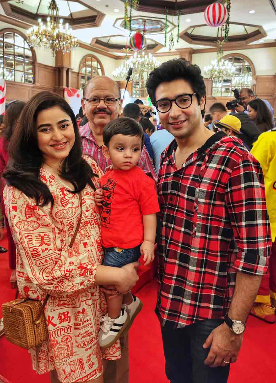 Tolly couple Gaurav and Ridhima Ghosh also dropped in with son Dheer. ‘It is Dheer’s first time here and he is very surprised to see so many kids running about. He couldn’t take part in the cake mixing because he’s too young,’ said Ridhima. ‘He’s too tiny at the moment but I’m sure as he grows up he will surely enjoy it,’ Gaurav added