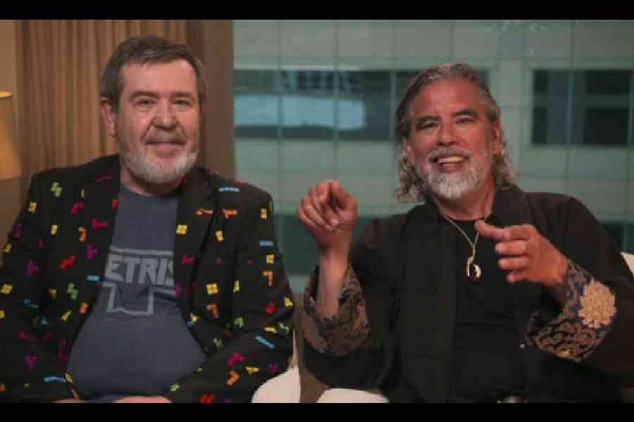 Tetris creator Alexey Pajitnov and The Tetris Company founder Henk Rogers (right)