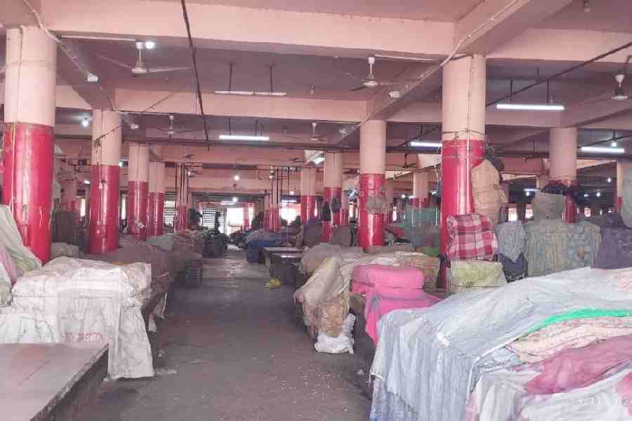 Closed Ema Market in Imphal on Wednesday.