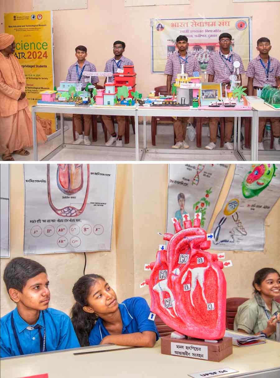 Students of various schools displayed scientific model at the Birla Industrial and Technological Museum science fair