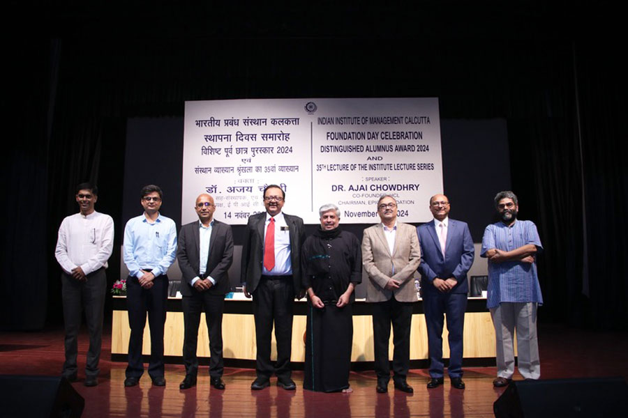 As IIM Calcutta celebrated its 64th Foundation Day, the Distinguished Alumnus Award ceremony was held on Thursday. Ajai Chowdhry, co-founder - HCL and chairman - EPIC Foundation delivered the 35th Lecture of the Institute Lecture Series on the occasion 