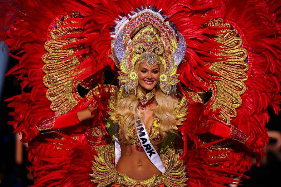 Miss Denmark Victoria Kjaer Theilvig takes part in the National Costume show during the 73rd Miss Universe pageant in Mexico City, Mexico November 14, 2024.