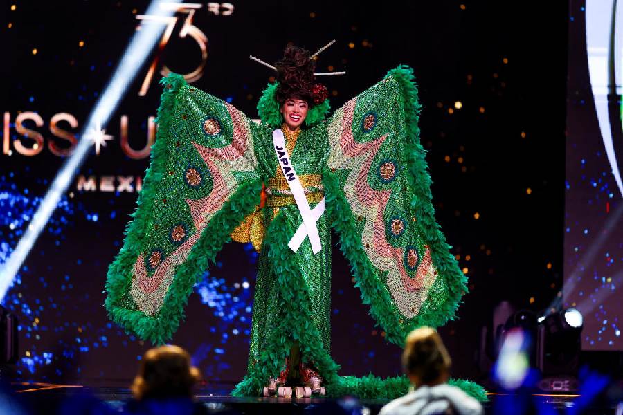Miss Japan Kaya Chakrabortty takes part in the National Costume show during the 73rd Miss Universe pageant in Mexico City, Mexico November 14, 2024.