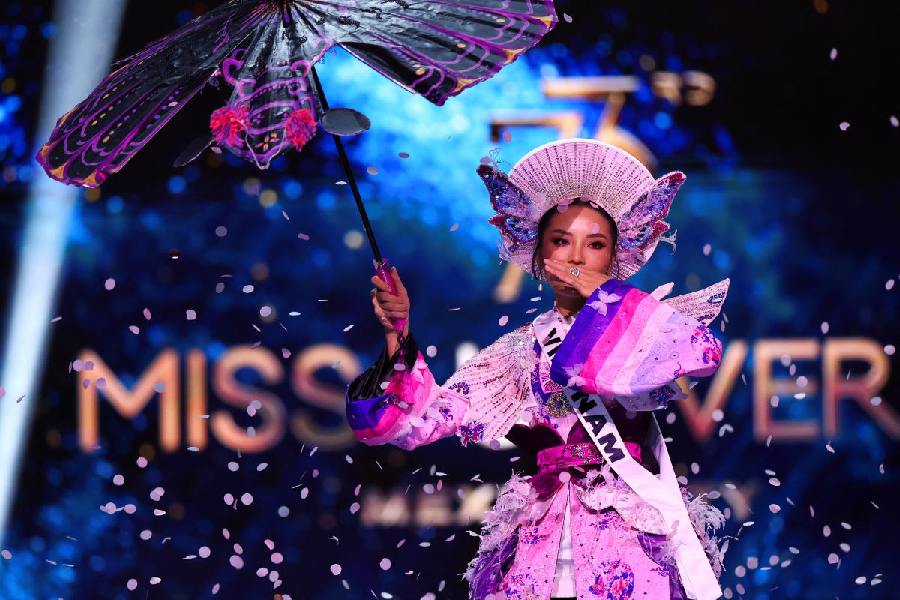 Miss Vietnam Ky Duyen takes part in the National Costume show during the 73rd Miss Universe pageant in Mexico City, Mexico November 14, 2024.