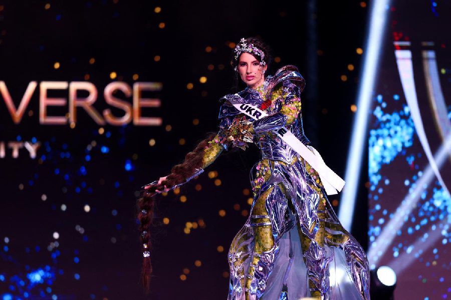 Miss Ukraine Alina Ponomarenko takes part in the National Costume show during the 73rd Miss Universe pageant in Mexico City, Mexico November 14, 2024.