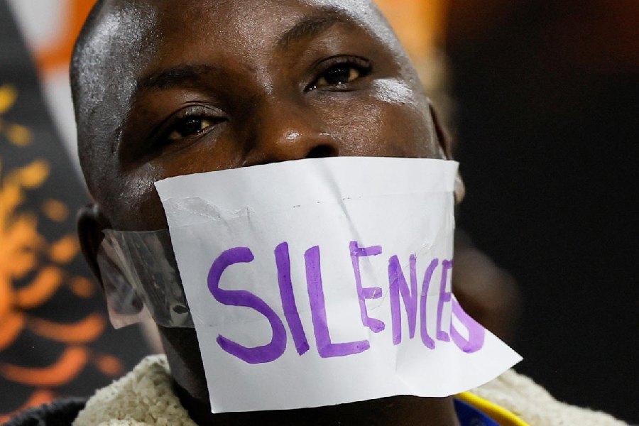 An environmental activist takes part in a protest to urge world leaders to commit to a strong climate finance deal during the United Nations Climate Change Conference (COP29), in Baku, Azerbaijan November 16, 2024.