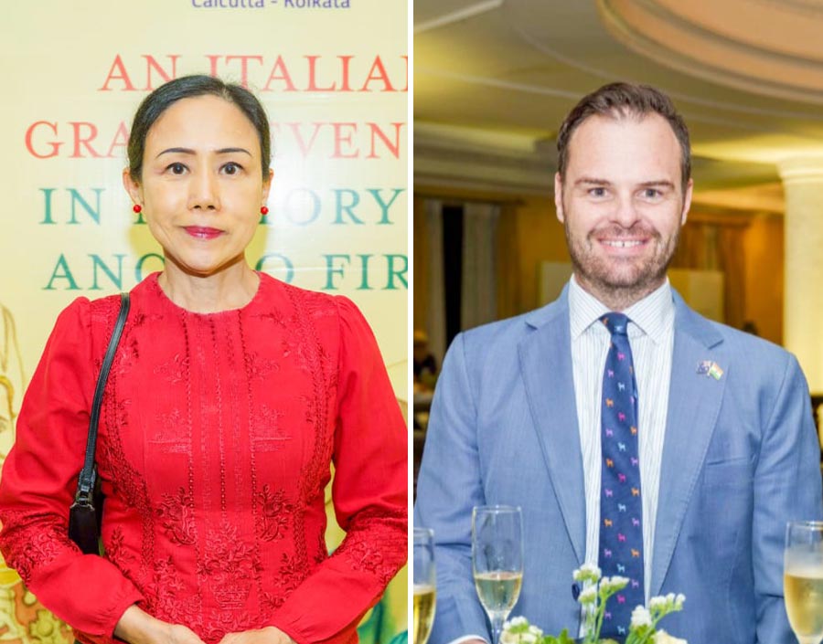  (Left) Siriporn Tantipanyathep, consul-general of Thailand to Kolkata, and (right) Hugh Boylan, consul-general of Australia to Kolkata
