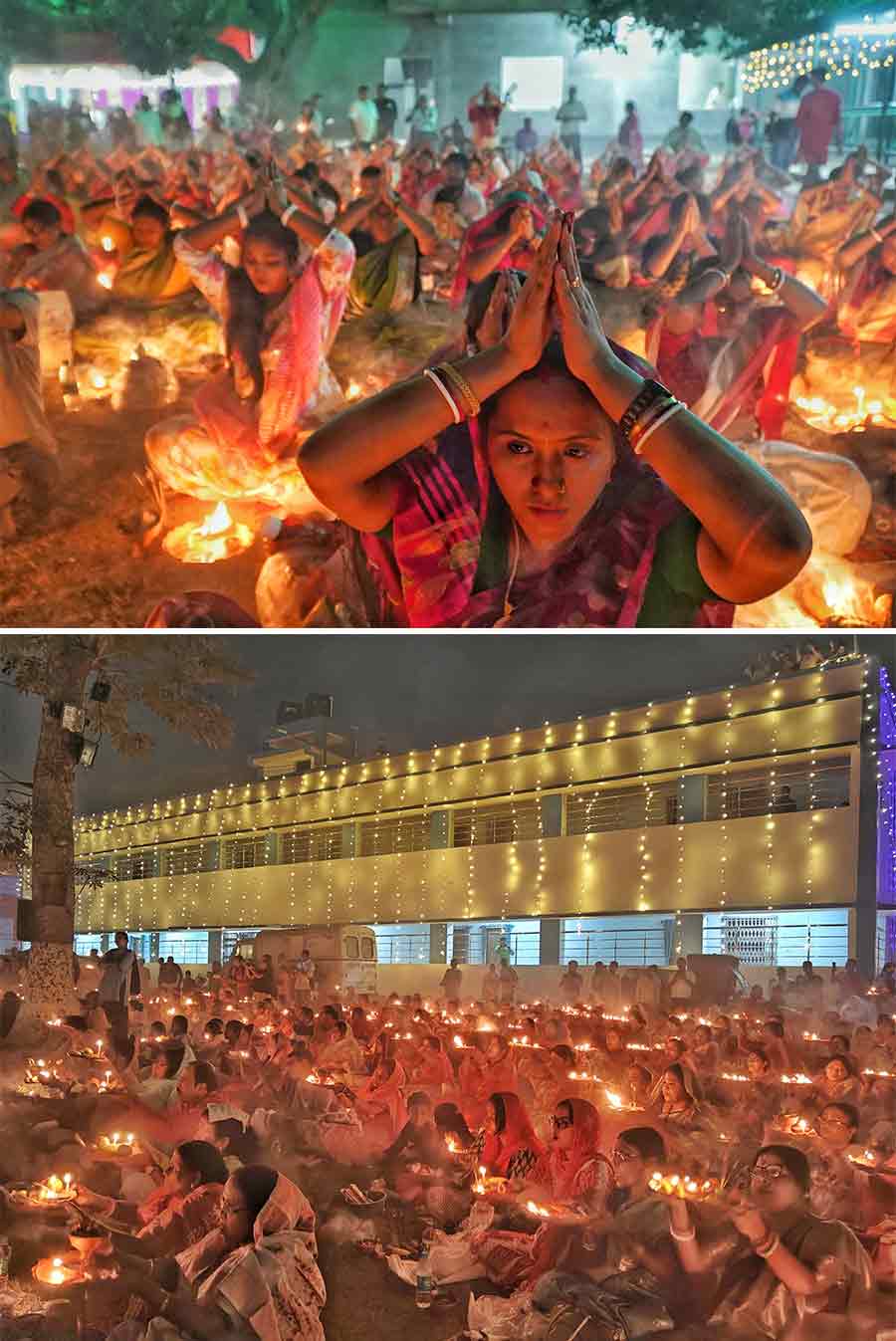 Hundreds of women gathered at Chakla Dham on November 16 to light lamps on the occasion of Kartik Purnima  