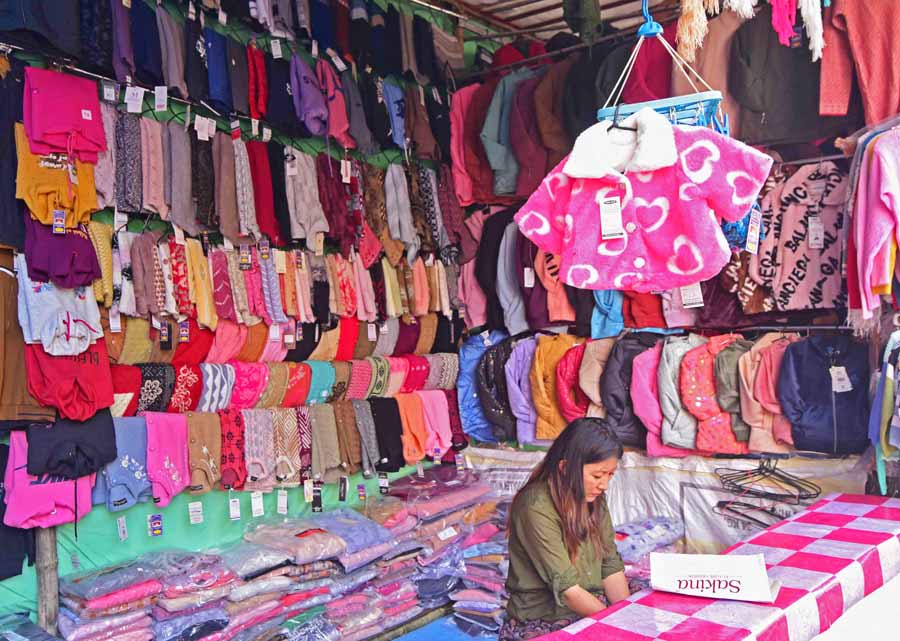 As the temperature dips, shops selling colourful choices of winterwear have come up at Wellington Square   