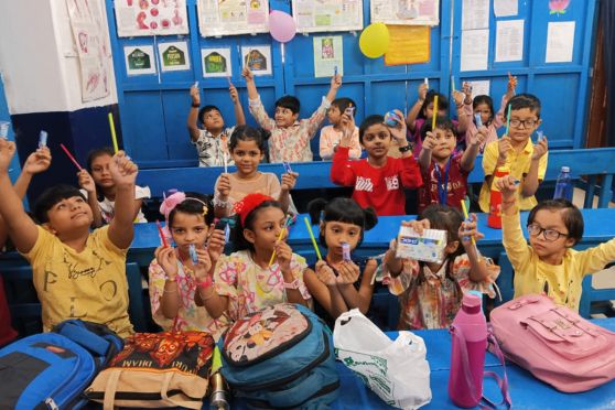 The winners were besides themselves. with jubilant excitement. Our Principal Ma'am, Mru. Vandana Paul distributed gifts to the children who were also treated to tasty delicacies and the day ended with the children having thoroughly enjoyed their day