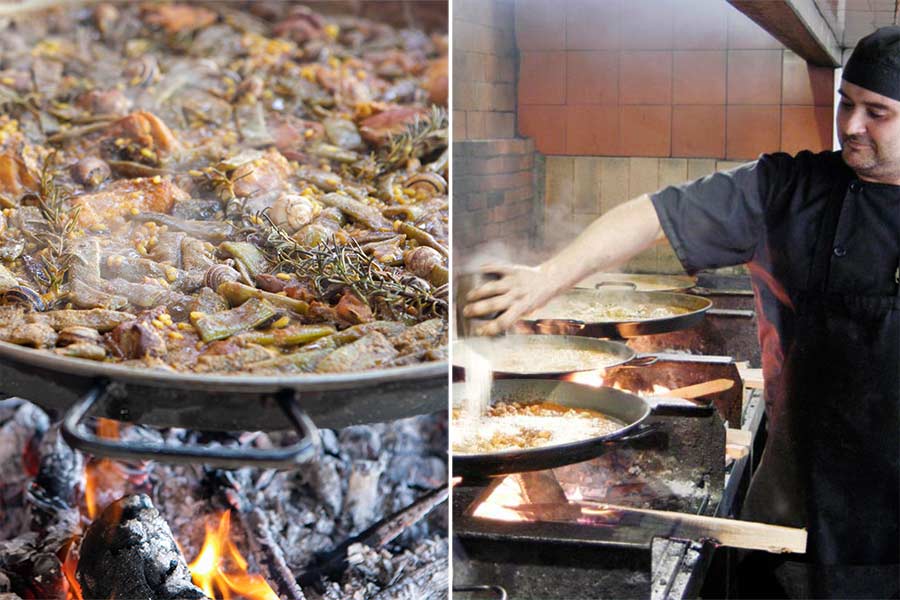 While there are many variations, the typical Valencian paella contains chicken, rabbit, snails, green beans and the local garrofón beans