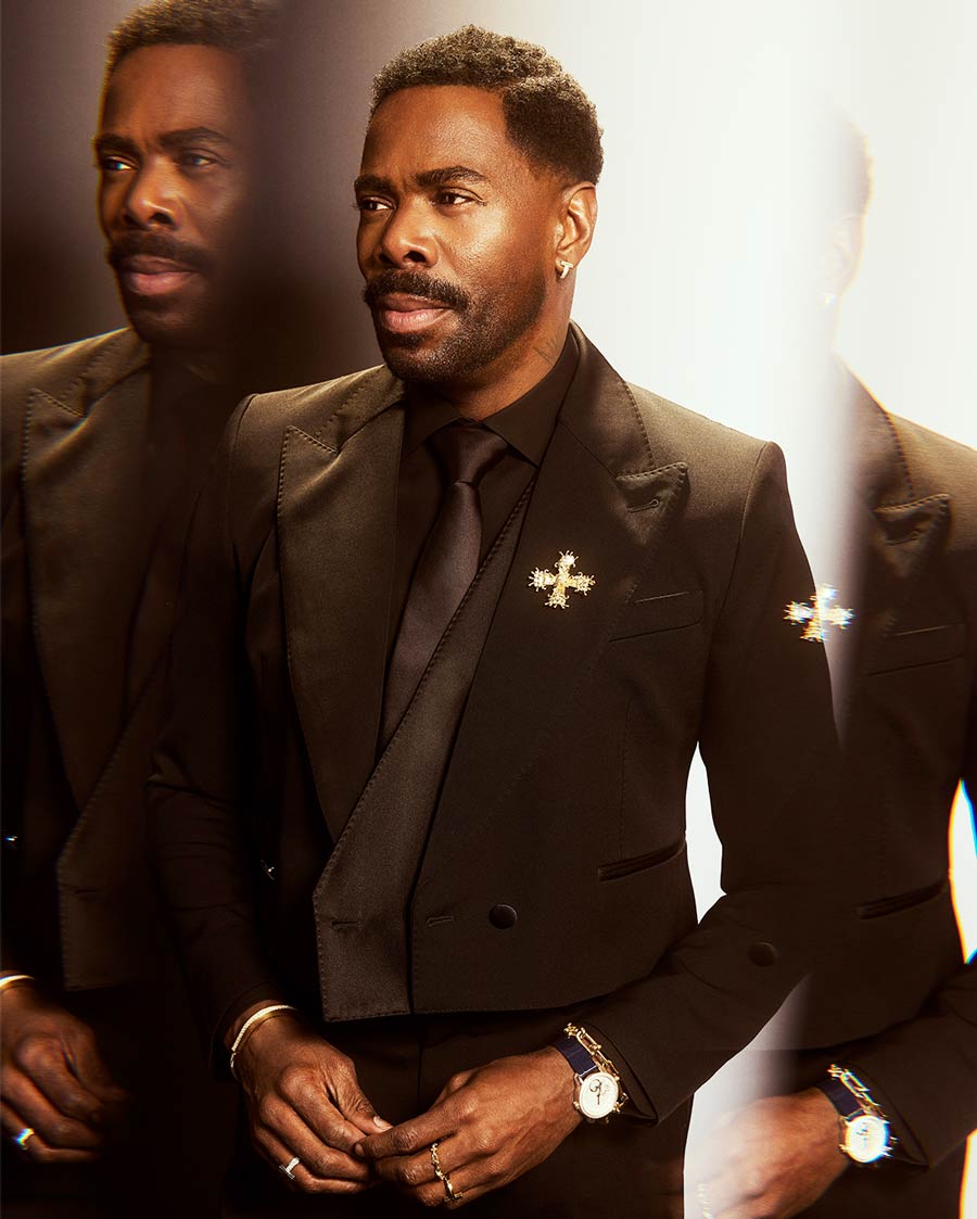 Academy Award-nominated actor Colman Domingo looked dapper in a black suit.