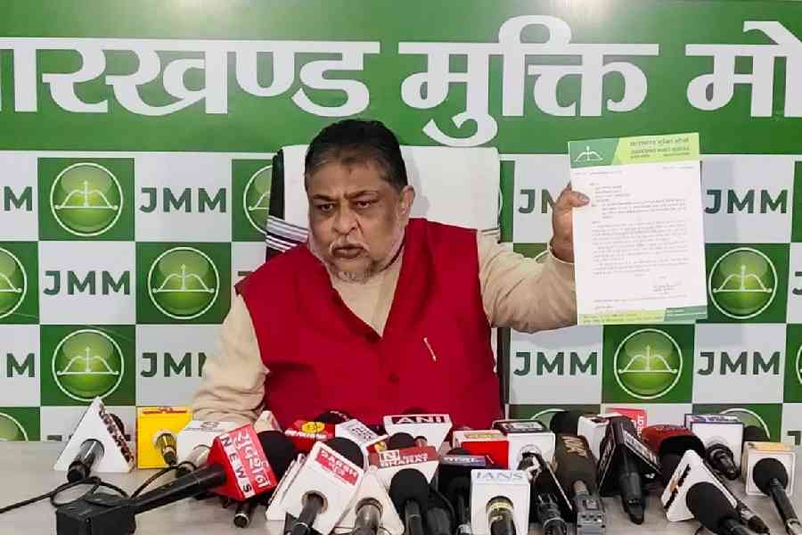 Supriyo Bhattacharya addresses the media in Ranchi on Tuesday.