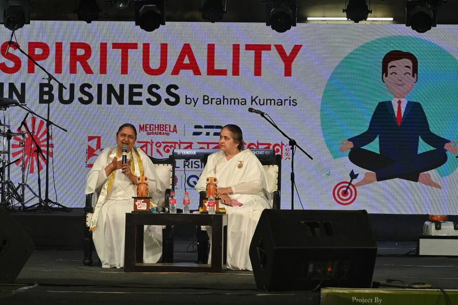 Brahma Kumaris delivered a speech on spirituality in business on Day 2 . The talk emphasised the importance of spiritual growth in professional lif
