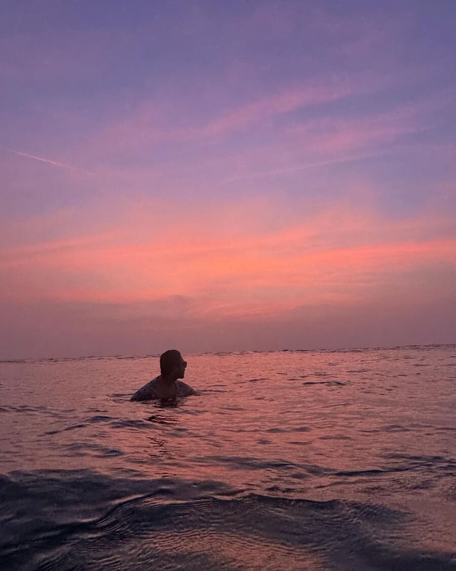 A red-and-purple sky at sunset with the sea water reflecting the colours made for a picture-perfect moment for Kartik while he took a dip in the ocean. The actor is currently in Goa to attend the ongoing 55th International Film Festival of India, slated to conclude on November 28.