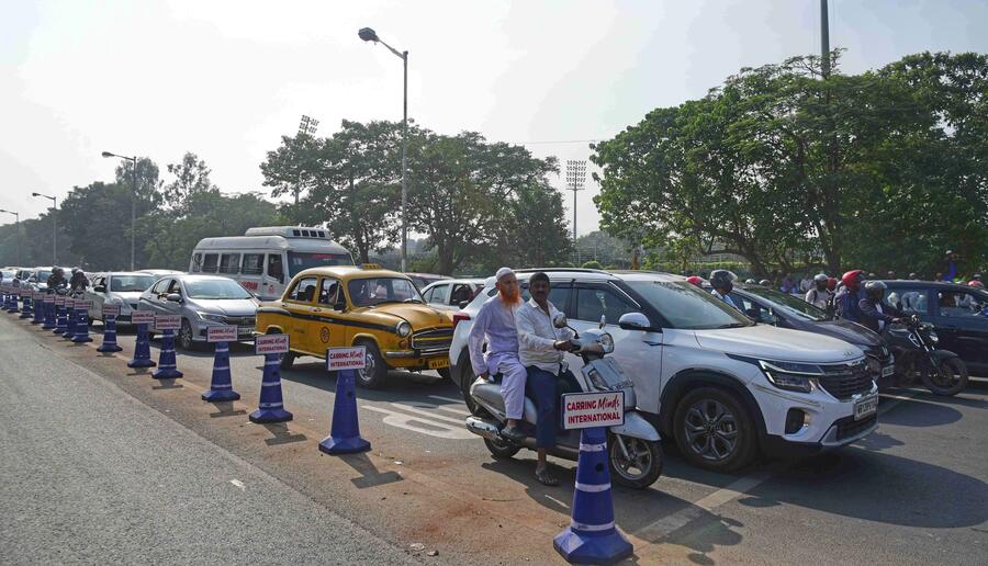 Several processions led to traffic congestion and stranding vehicles bumper-to-bumper on Red Road on Thursday