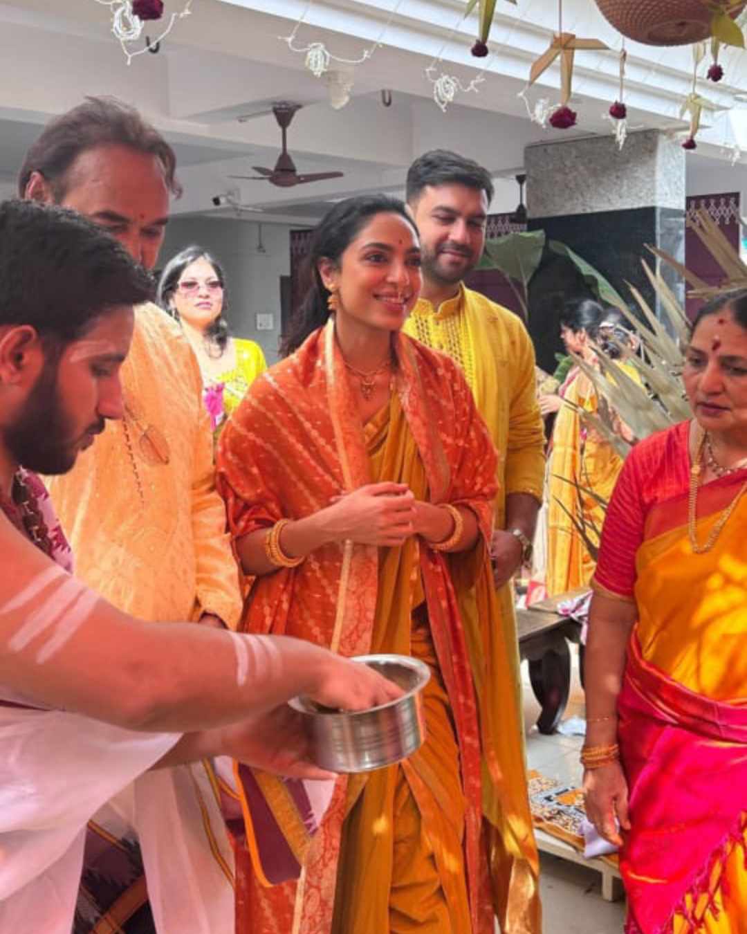 Sobhita was all smiles in one of the candid photos. The couple sparked dating rumours with their European getaway in 2022. However, they had not officially confirmed their relationship prior to their engagement in August.