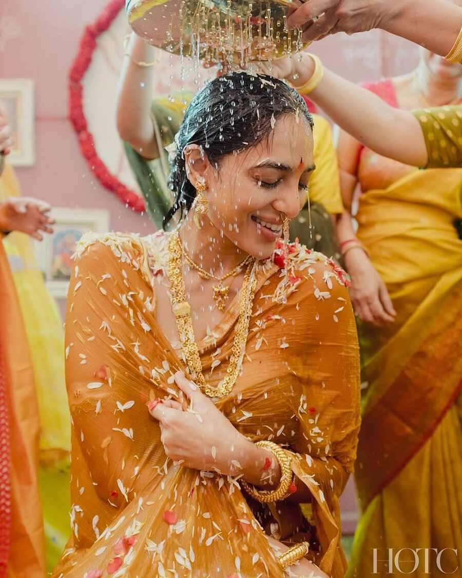 Sobhita Dhulipala haldi celebration ahead of her wedding with Naga Chaitanya.