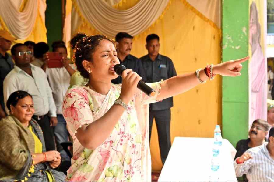 Kalpana Soren at the Maiya Samman Yatra in West Singhbhum on Sunday.