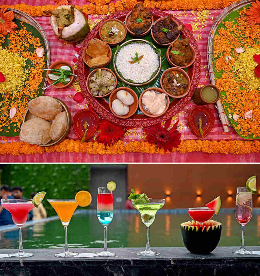 From a full-course Bengali meal featuring Shukto, Kosha Mangsho, and Rosogolla to tropical boozy sips, Soot by O2 offers a wide array of delectable options. The traditional spread is part of the hotel’s special Durga Puja menu