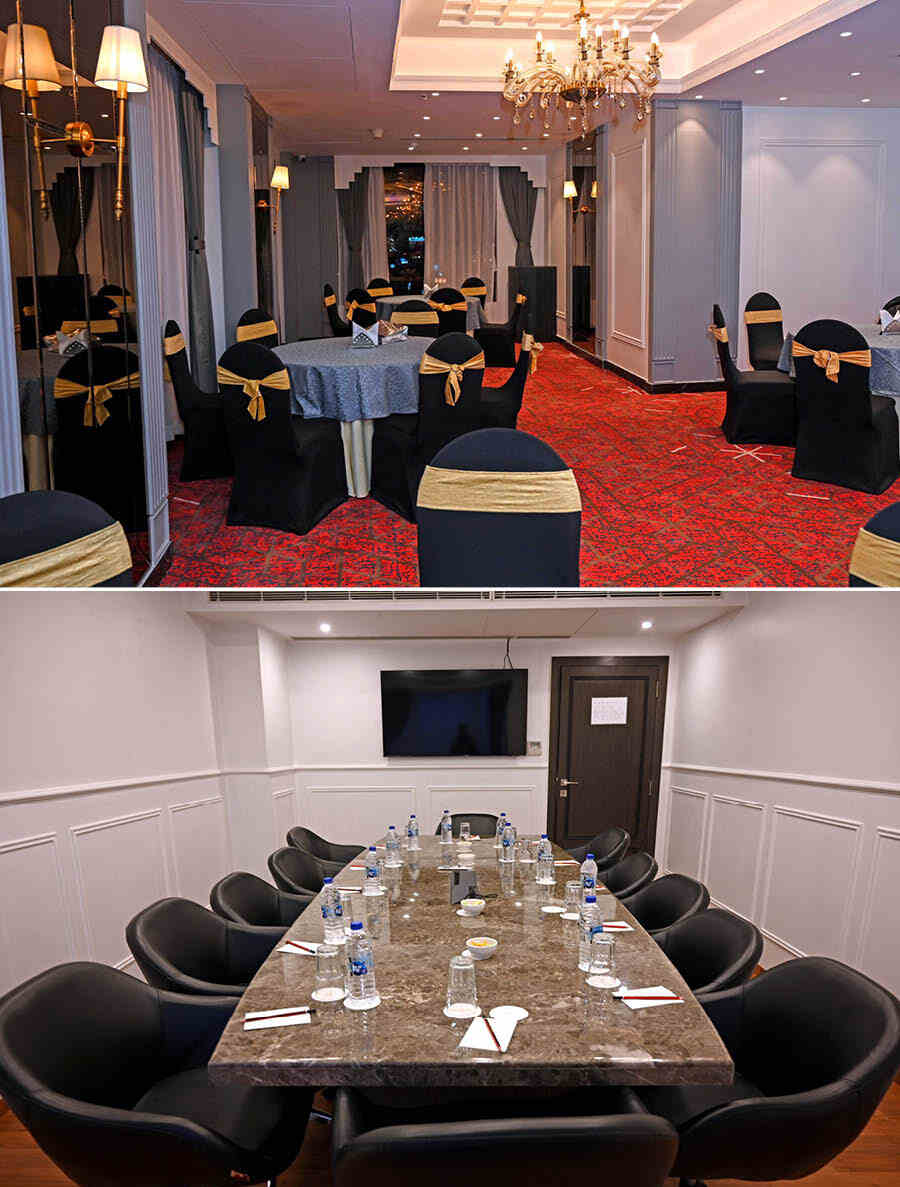 The property also boasts three banquet halls — Victoria and Aurum, each spanning 3,000 square feet and Olive, which is 1,000 square feet. The halls can accommodate 300 and 100 guests, respectively