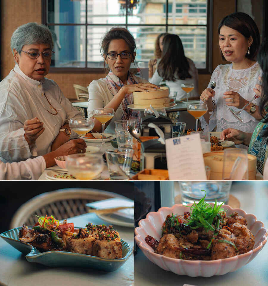 The ladies enjoyed some lip-smacking food from the Boo-Tang kitchen that included dishes like Turnip Cake, Numbing Sichuan Chicken, Spicy Prawn Hargao, and more