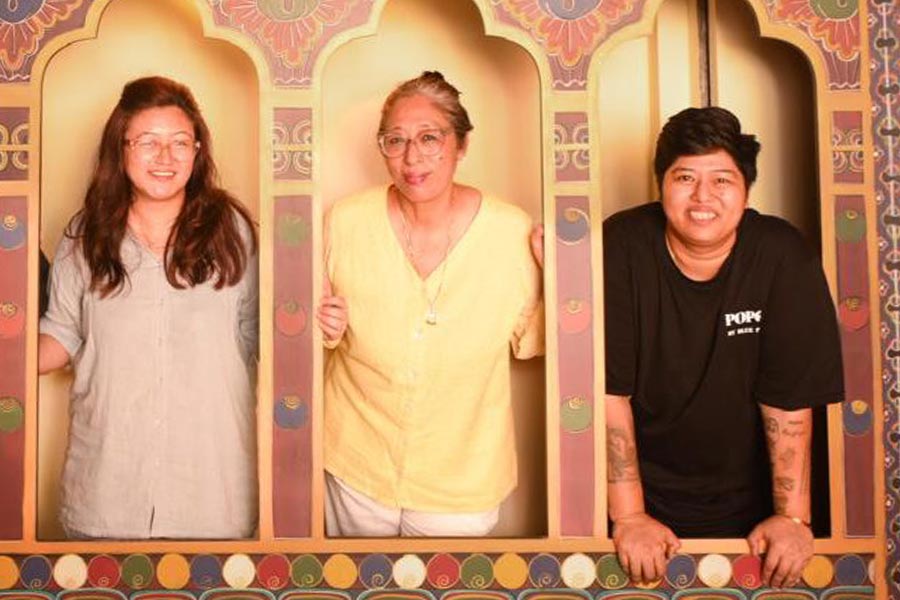 Co-owners of Popo’s Sachiko Seth (right) and Manisha (left) with Doma Wang. “Mumma [Doma Wang] is the face of Popo’s — after all it is her father we are celebrating. I have named it Popo because I am cooking his food, but Mumma is a better representative. Manisha and I will be in the background,” said Sachiko