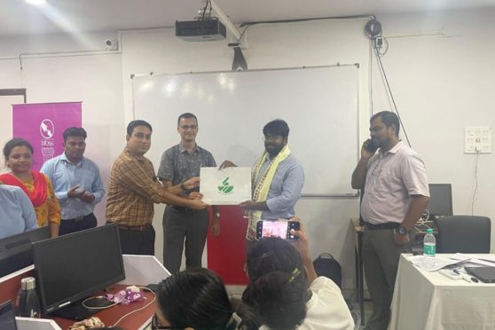 The Data Analytics trainer was felicitated by the other stakeholders.