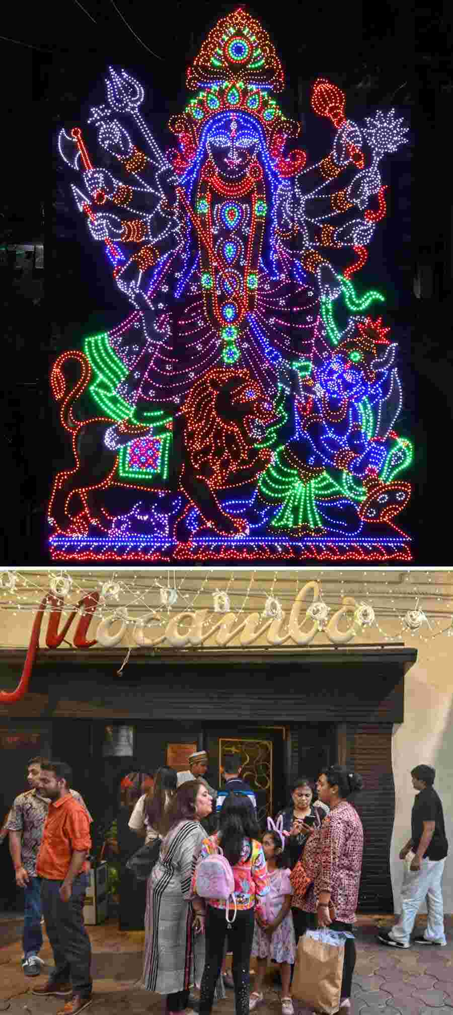 Diners have been making a beeline for various restaurants at Park Street under the watchful eyes of the goddess looking down upon from a huge lighted installation 