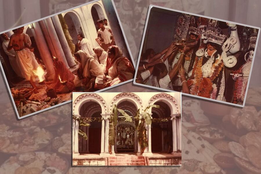 Old photographs of Durga Puja at Adhya Bari