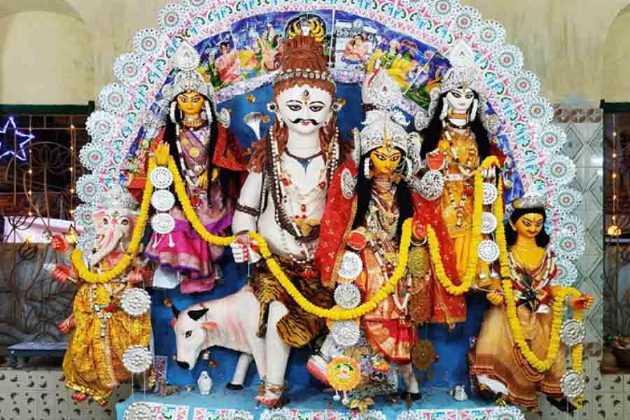 The goddess is worshipped along with Shiva as Hara Gauri