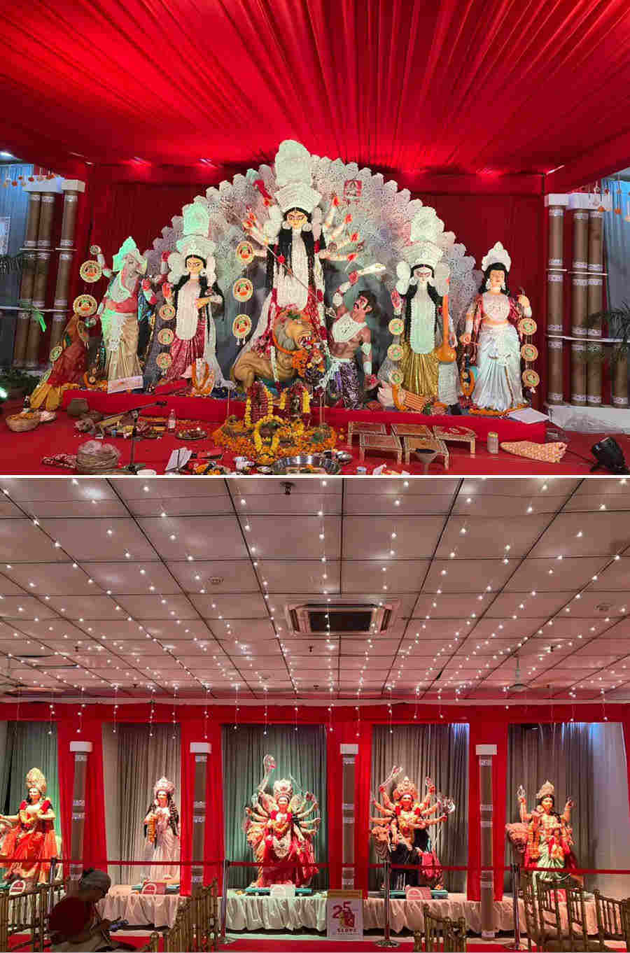 The Sushant Lok Durga Puja Committee celebrated its silver jubilee year with a Nabadurga theme, showcasing nine avatars of the goddess, and bagged third place in the Shera Pujo category of Gurugram’s Sharod Samman awards 