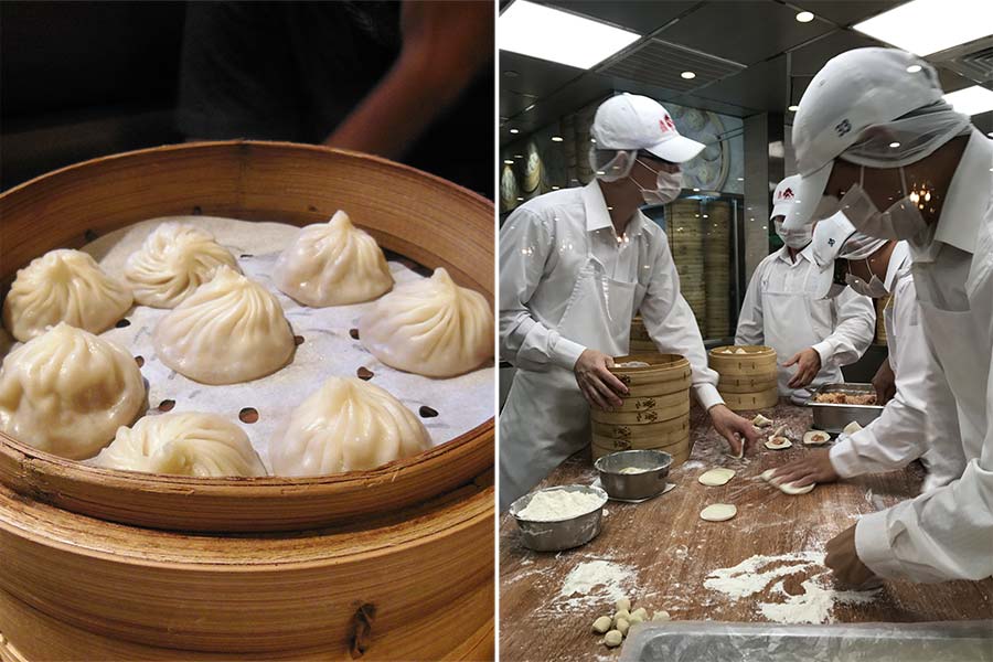 You can watch the dumplings being made while waiting to be seated at Din Tai Fung in Singapore