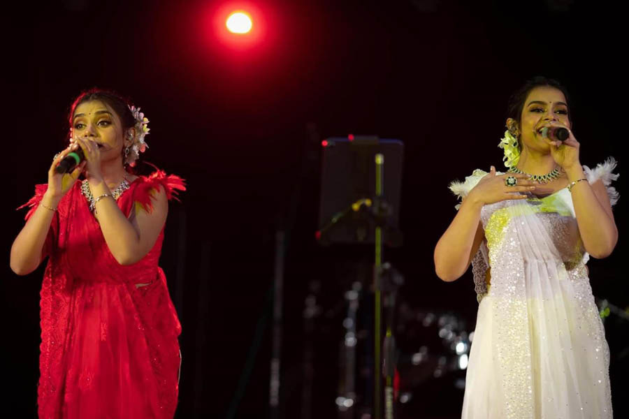The Nandy sisters performing at Kallol