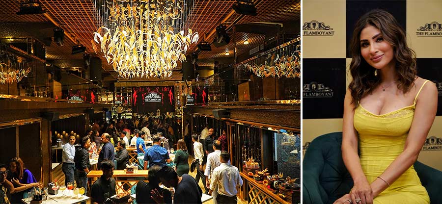 There’s a new spot in town for Kolkata’s night owlers. Two-storeyed nightclub The Flamboyant recently opened its gates on 32 Chowringhee Road and its all about glam and elegance with two levels covering 10,500 sq ft accented with plush interiors and Roman-inspired statues. Decked in a chic poppy yellow dress, actress Mouni Roy was present for the launch to get the party started. ‘The place is well structured and I look forward to getting to know the place better. I quite love it because the food and cocktails are great,’ she said 
