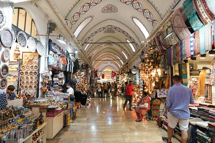 The Grand Bazaar in Istanbul is one of the largest and oldest covered markets in the world. Apart from hand bags, footwear and jewellery, there are some popular restaurants, clothes and souvenir shops