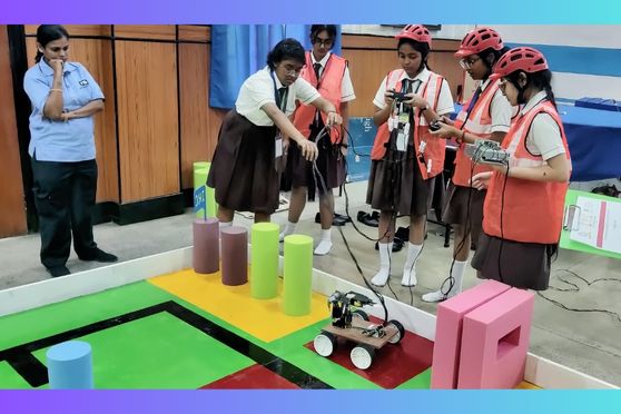 Students demonstrated their ability to code robots that can assist in industrial tasks like assembling homes within two and a half minutes. 