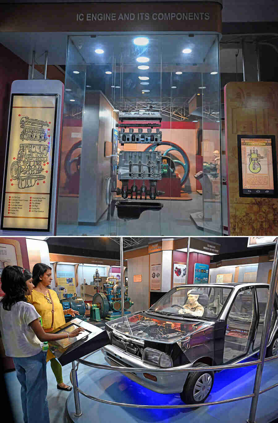 The Motive Power section is another area within the Transport gallery, featuring moving models of James Watt’s steam engines and various other engines, including a Walschaerts valve gear, invented in 1844. With several engines on display, visitors can clearly observe how the evolution of engines over the years led to the development of the internal combustion engines used in modern cars. ‘One of my favourite features of our Transport gallery is the Underwater Metro display. Kolkata is the first city with both underground and Underwater Metros, and we have a unique exhibit that demonstrates how the mechanisms work 33 metres below the Ganges,’ said Chaudhuri, the director