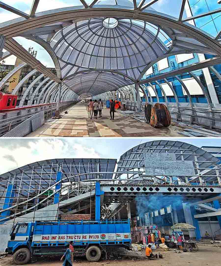 Construction work at Kalighat Skywalk is still in progress  