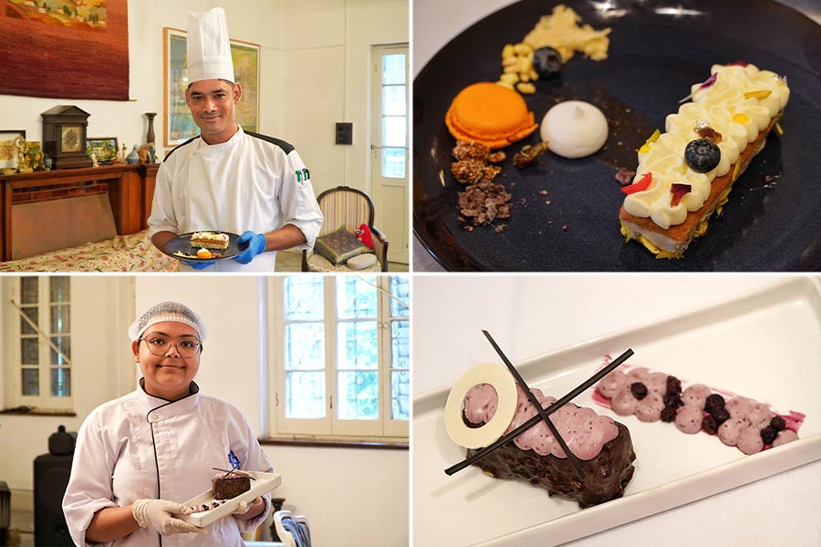 Chef Mintu Gazi, senior Chef de Partie, The Lalit Great Eastern, brought together Indian and French flavours in his dessert while third year IIHM Kolkata student Tanuja Jana tweaked the usual opera cake with her own flavours of blueberry and hazelnuts