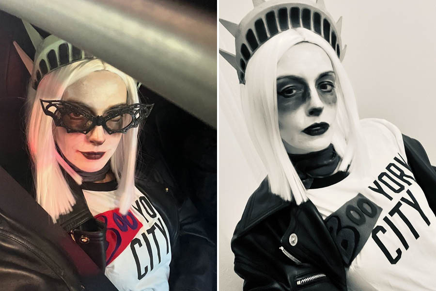 Anne Hathaway went all out for Halloween this year, as she transformed into a zombie version of Lady Liberty. Dressing up in a Statue of Liberty headpiece and a “Boo York City” t-shirt, The Idea of You actress gave off post-apocalyptic vibes. She completed the look with bold, eerie makeup featuring a ghastly white painted face, dark, hollow eyes, blood-red lips, and bat-shaped glasses — creating a “zombified” effect. 