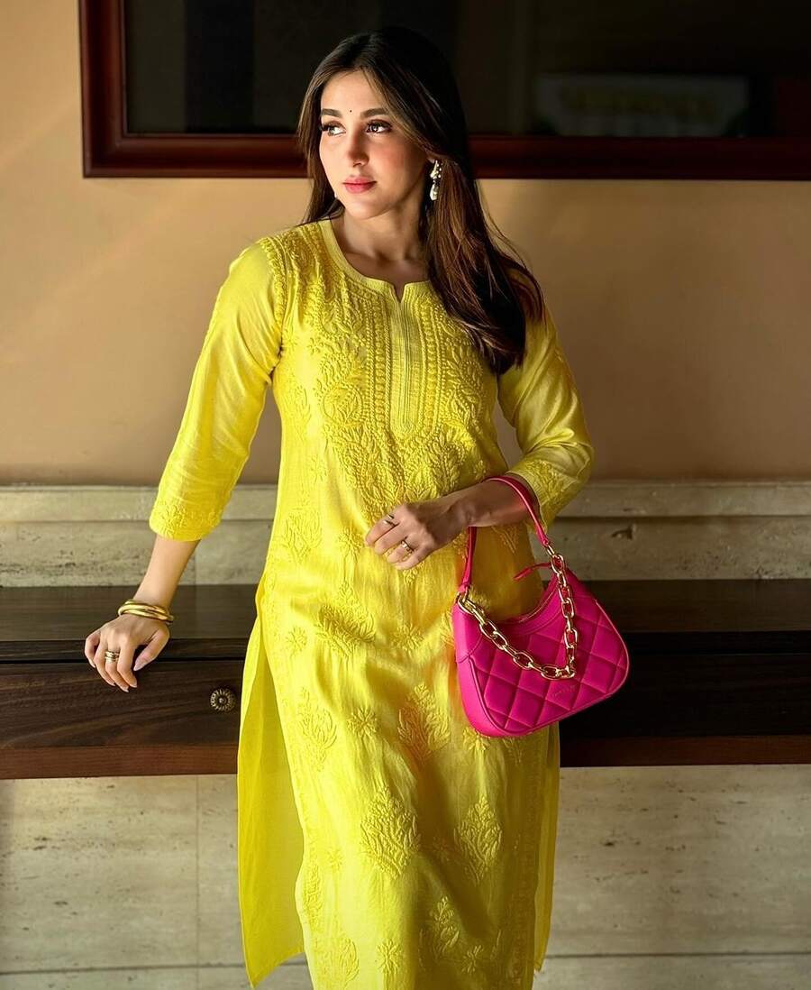 Bag: One of the easiest ways to elevate a look and make a fashion statement is by accessorising your fit with a bag. It doesn’t have to be a luxury buy, just something that can accentuate your OOTD. Oindrila Sen using a pretty pink bag is a tutorial in colour blocking and blending two neon colours together. From crossbody bags, totes, satchels, to box clutches, envelopes to slings — take your pick according to your plan for the day