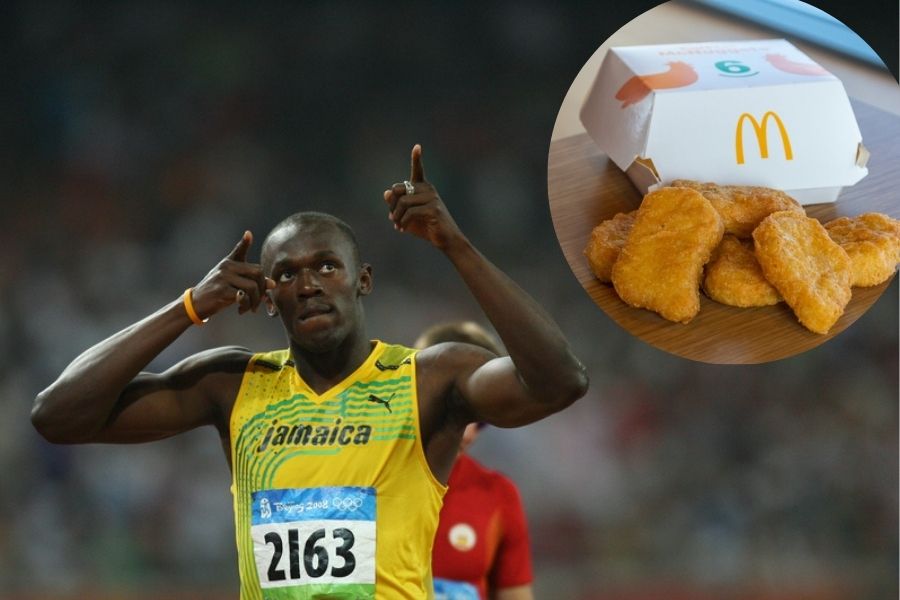 Usain bolt ate an estimated 1,000 McDonald's chicken nuggets during the 2008 Beijing Olympics