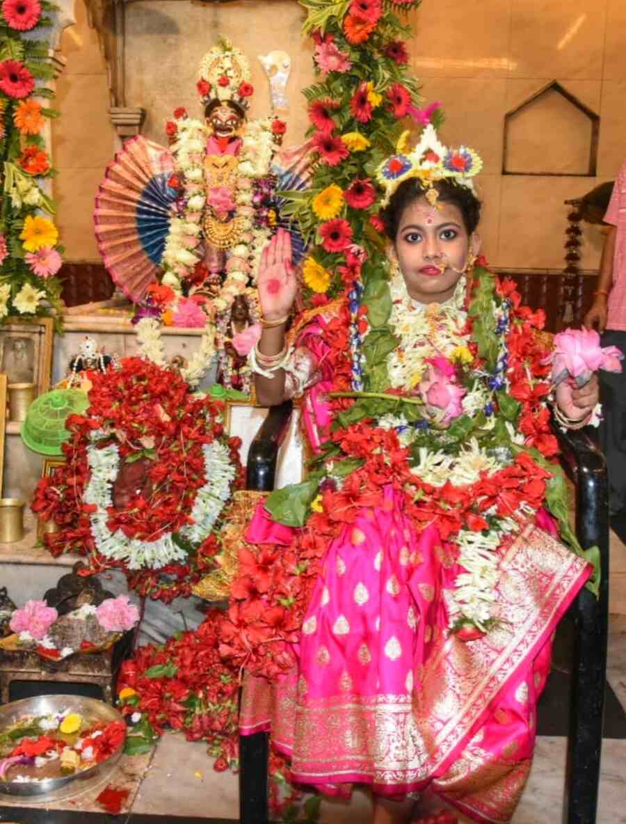 Kumari Puja ritual was held at Tollygunge Karunamoyee Kalibari on Thursday as a part of Kali Puja