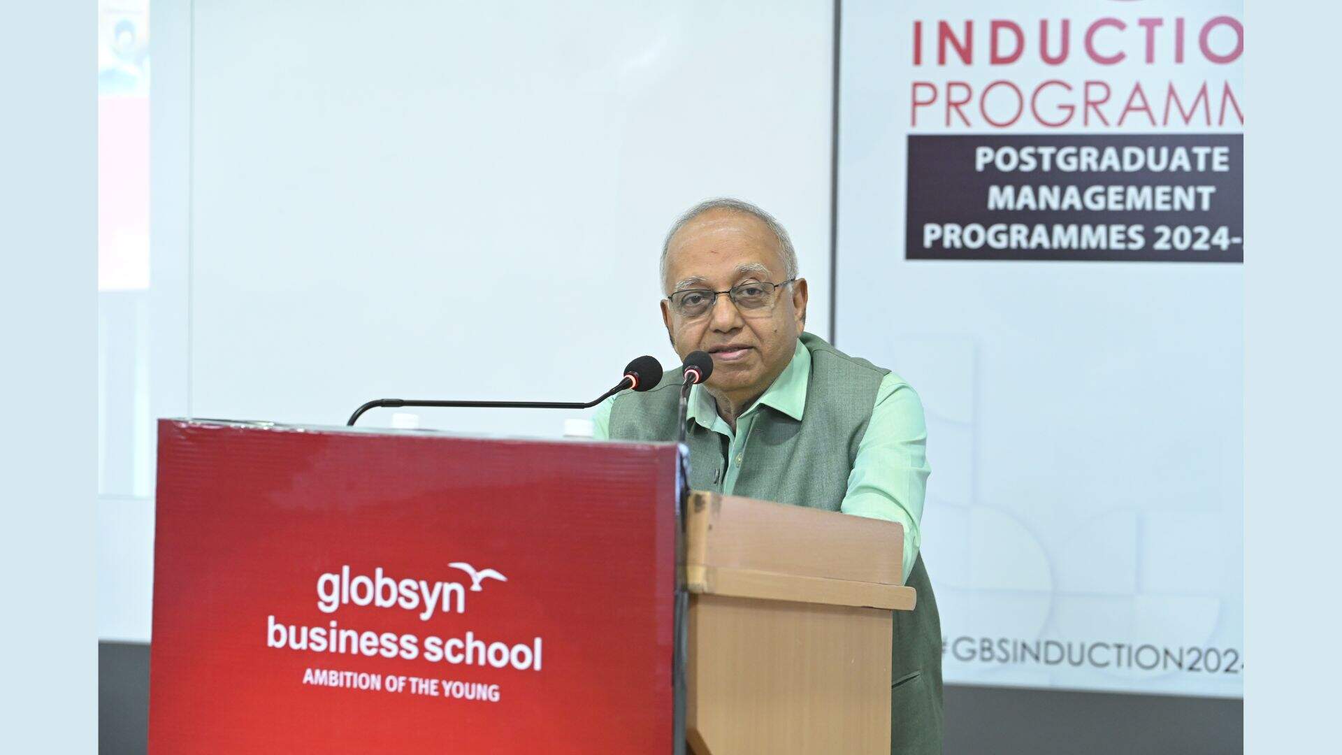 Gracing the occasion Sandipan Chakravorty, Chairman, Mjunction Services Limited and Governing Council Member, GBS, addressed the inducted Batch 2024-26 pursuing PGDM and PGDM – Business Analytics.