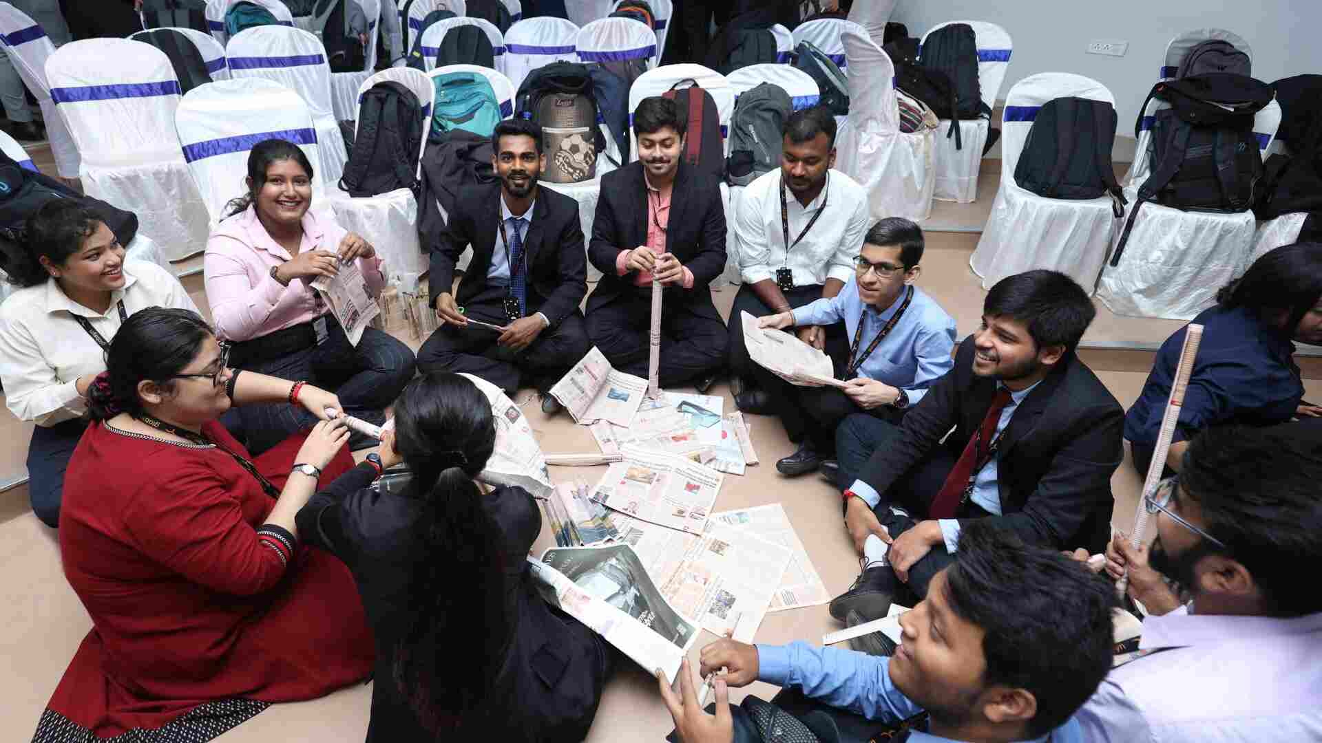 The inducted students took part in interactive management games, designed to instill in them the importance of working as a team and help them learn the ropes of management through fun-filled activities.