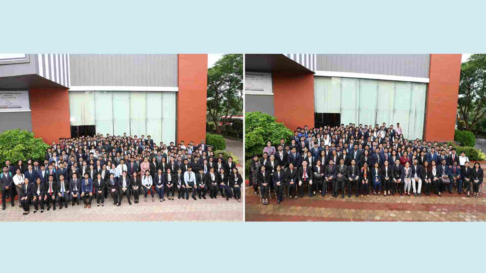 (L to R) The inducted students of Batch 2024-26 of PGDM and PGDM – Business Analytics, and MBA (Global).