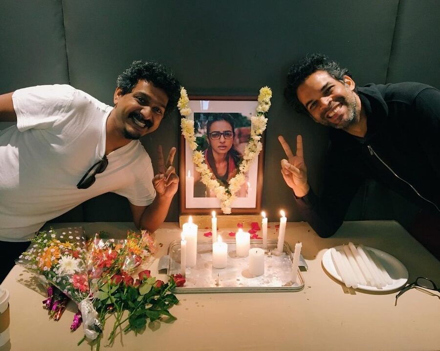 Vikramaditya and cinematographer Swapnil S. Sonawane showed victory signs in front of Radhika’s framed photograph. Radhika’s character is killed in the first season of the show.